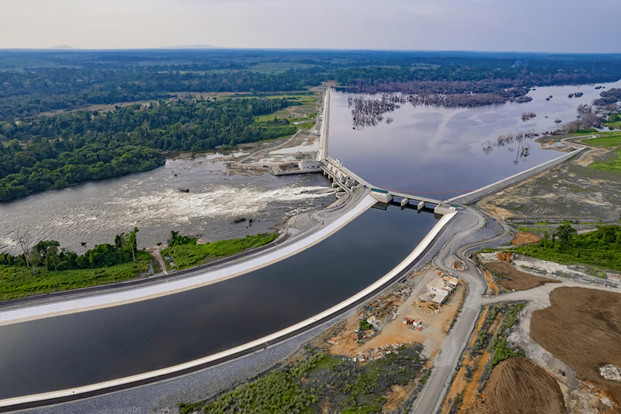 Barrage hydroélectrique de Nachtigal au Cameroun, entré en fonction en mai 2024 (© NHPC)