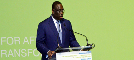 Le président Macky Sall se prononçant à l'ouverture de la conférence sur la transformation de l'agriculture.