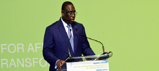 Le président Macky Sall se prononçant à l'ouverture de la conférence sur la transformation de l'agriculture.