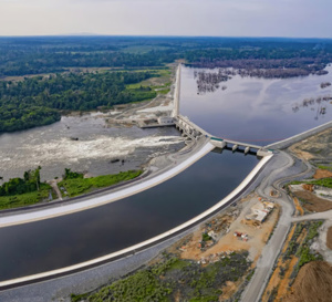 Barrage hydroélectrique de Nachtigal au Cameroun, entré en fonction en mai 2024 (© NHPC)